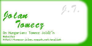 jolan tomecz business card